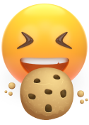 emoji smiling eating cookie